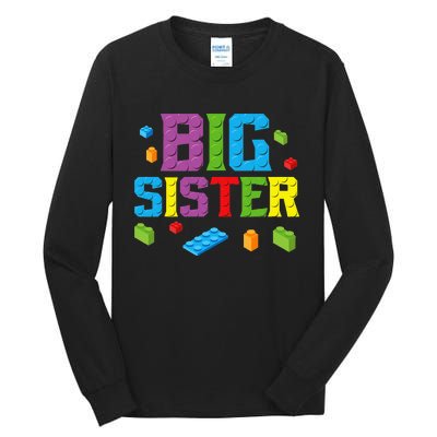 Big Sister Master Builder Building Bricks Blocks Family Set Tall Long Sleeve T-Shirt