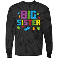 Big Sister Master Builder Building Bricks Blocks Family Set Tie-Dye Long Sleeve Shirt