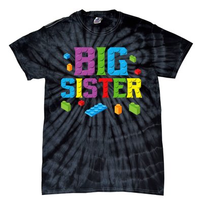 Big Sister Master Builder Building Bricks Blocks Family Set Tie-Dye T-Shirt