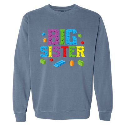 Big Sister Master Builder Building Bricks Blocks Family Set Garment-Dyed Sweatshirt