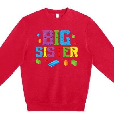 Big Sister Master Builder Building Bricks Blocks Family Set Premium Crewneck Sweatshirt