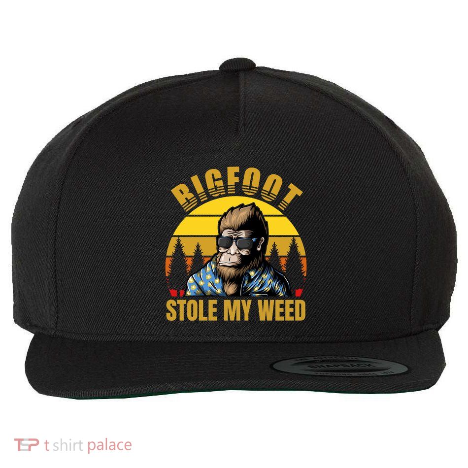 Bigfoot Stole My Weed Wool Snapback Cap