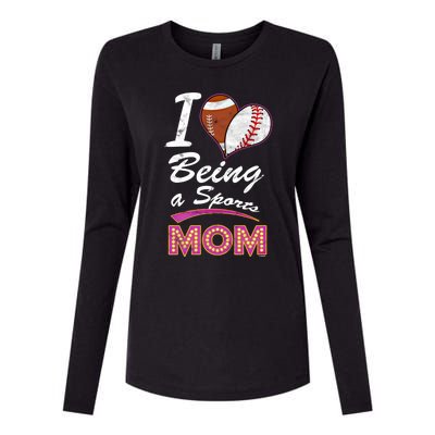 Being Sports Mom Baseball Football Mother Gift Womens Cotton Relaxed Long Sleeve T-Shirt