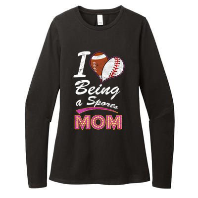 Being Sports Mom Baseball Football Mother Gift Womens CVC Long Sleeve Shirt