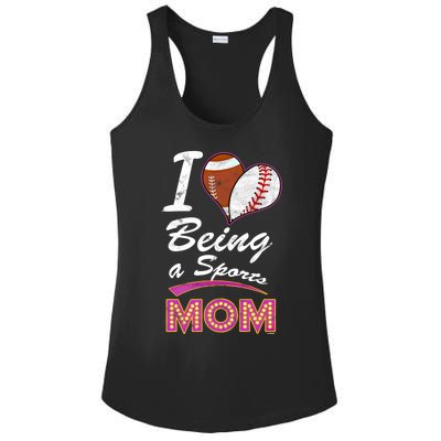 Being Sports Mom Baseball Football Mother Gift Ladies PosiCharge Competitor Racerback Tank