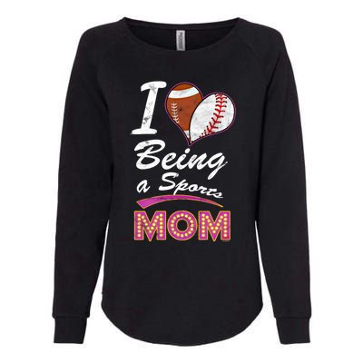 Being Sports Mom Baseball Football Mother Gift Womens California Wash Sweatshirt