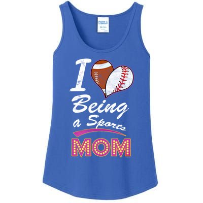 Being Sports Mom Baseball Football Mother Gift Ladies Essential Tank