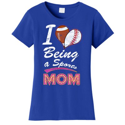 Being Sports Mom Baseball Football Mother Gift Women's T-Shirt