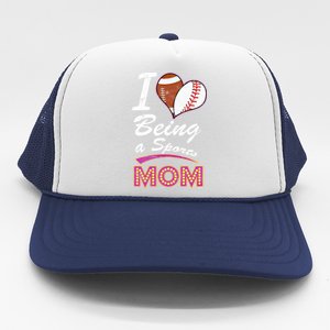 Being Sports Mom Baseball Football Mother Gift Trucker Hat