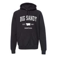 Big Sandy Montana Mt Vintage Athletic Sports Premium Hoodie