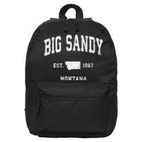 Big Sandy Montana Mt Vintage Athletic Sports 16 in Basic Backpack