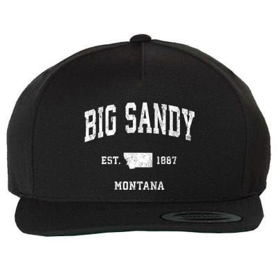 Big Sandy Montana Mt Vintage Athletic Sports Wool Snapback Cap
