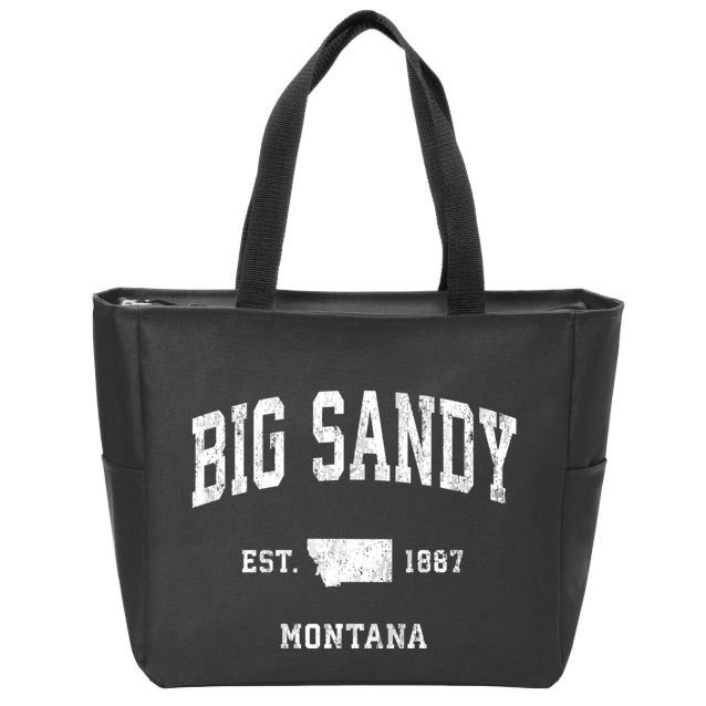 Big Sandy Montana Mt Vintage Athletic Sports Zip Tote Bag