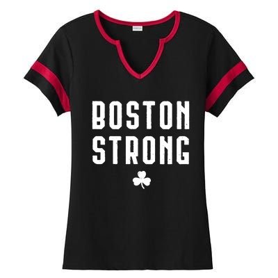 Boston Strong Marathon Memorial Ladies Halftime Notch Neck Tee