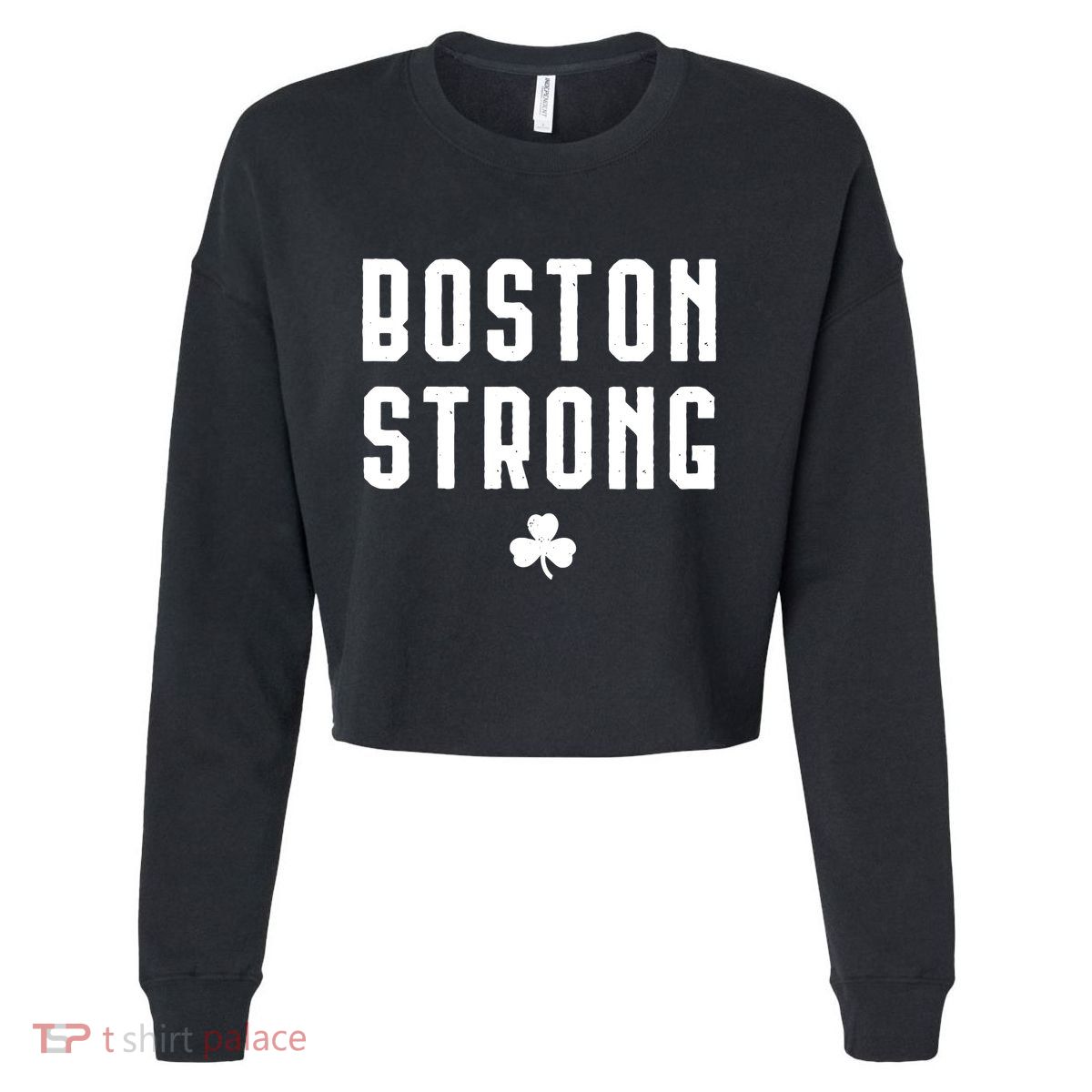 Boston Strong Marathon Memorial Cropped Pullover Crew