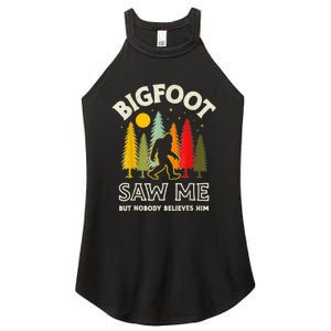 BIGFOOT SAW ME BUT NOBODY BELIEVES HIM FUNNY SASQUATCH RETRO Women's Perfect Tri Rocker Tank