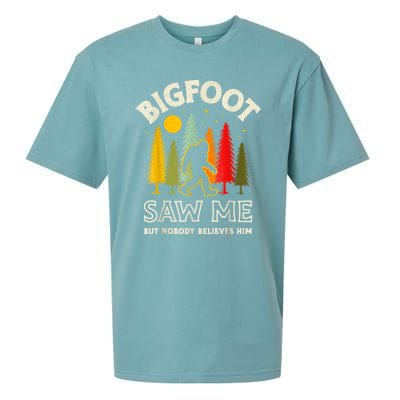 BIGFOOT SAW ME BUT NOBODY BELIEVES HIM FUNNY SASQUATCH RETRO Sueded Cloud Jersey T-Shirt