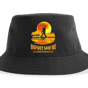 Bigfoot Saw Me But Nobody Believes Him Bigfoot Night Stroll Sustainable Bucket Hat