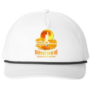 Bigfoot Saw Me But Nobody Believes Him Bigfoot Night Stroll Snapback Five-Panel Rope Hat