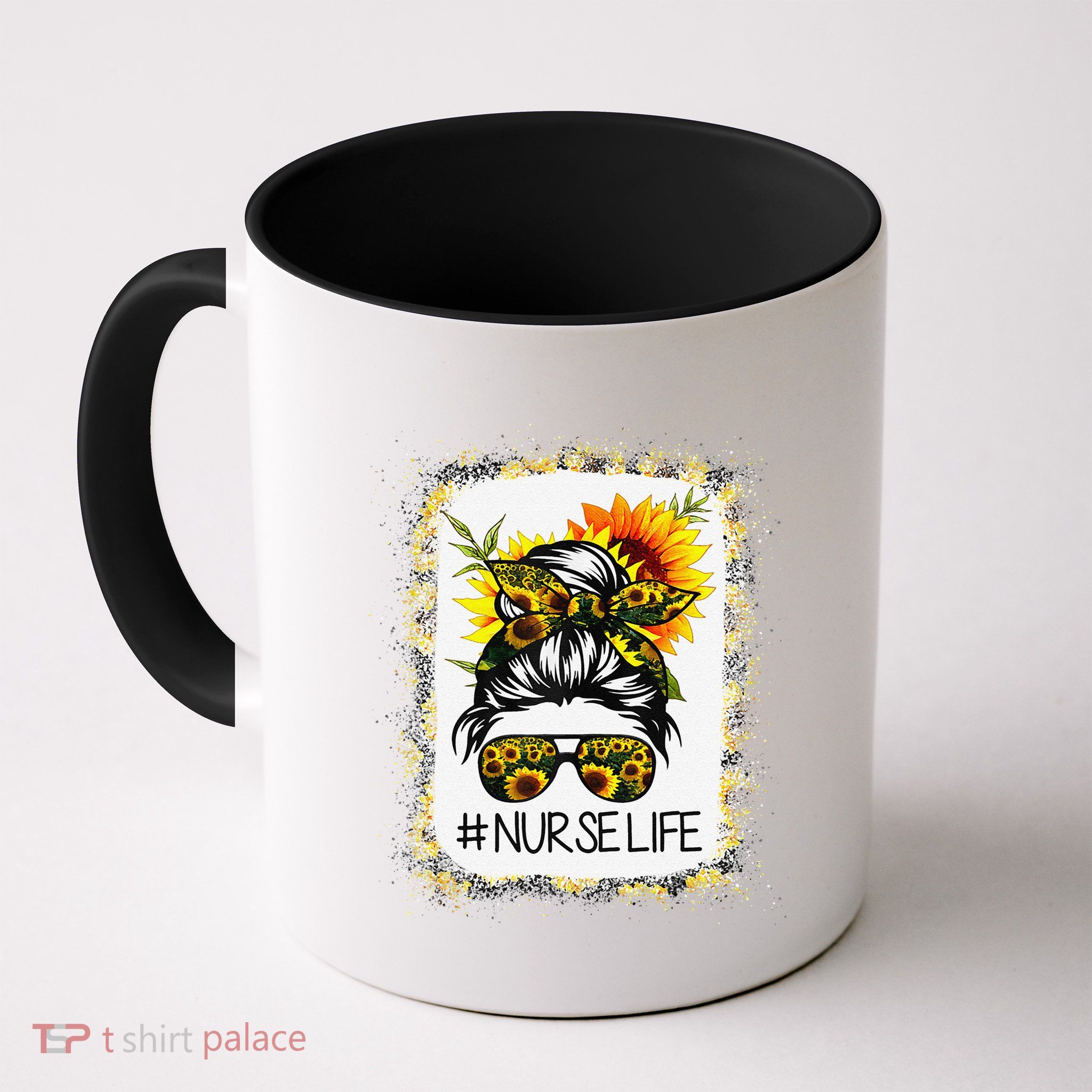 Bleached Sunflower Nurse Life Messy Hair Bun NurseLife Mug