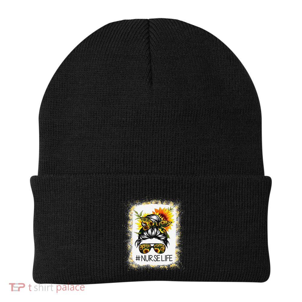 Bleached Sunflower Nurse Life Messy Hair Bun NurseLife Beanie