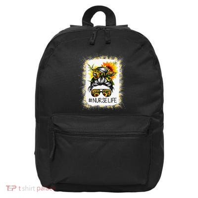 Bleached Sunflower Nurse Life Messy Hair Bun NurseLife 16 in Basic Backpack