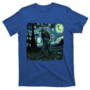 Bigfoot Starry Night Van Gogh Painting Sasquatch Art Gift T-Shirt