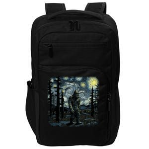 Bigfoot Starry Night Sasquatch Van Gogh Sky Painting Art Impact Tech Backpack