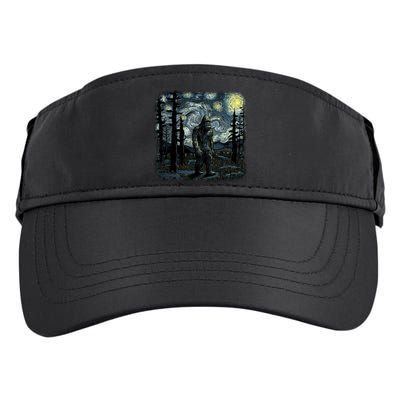 Bigfoot Starry Night Sasquatch Van Gogh Sky Painting Art Adult Drive Performance Visor