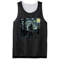 Bigfoot Starry Night Sasquatch Van Gogh Sky Painting Art Mesh Reversible Basketball Jersey Tank