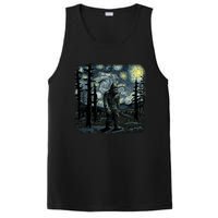 Bigfoot Starry Night Sasquatch Van Gogh Sky Painting Art PosiCharge Competitor Tank