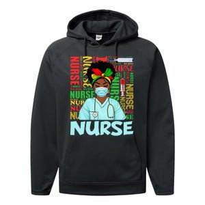 Black Strong Nurse Afro Love Melanin African American Performance Fleece Hoodie