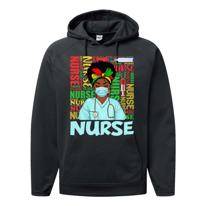 Black Strong Nurse Afro Love Melanin African American Performance Fleece Hoodie