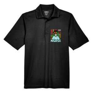 Black Strong Nurse Afro Love Melanin African American Men's Origin Performance Pique Polo