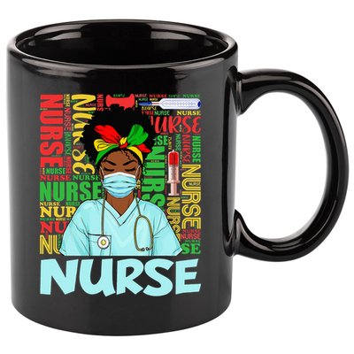 Black Strong Nurse Afro Love Melanin African American 11oz C Handle Ceramic Mug