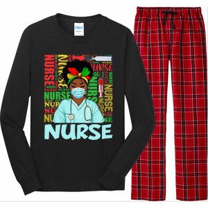 Black Strong Nurse Afro Love Melanin African American Long Sleeve Pajama Set