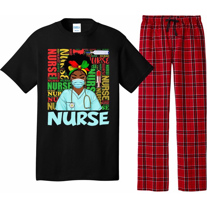 Black Strong Nurse Afro Love Melanin African American Pajama Set