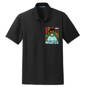 Black Strong Nurse Afro Love Melanin African American Dry Zone Grid Polo