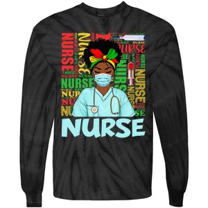 Black Strong Nurse Afro Love Melanin African American Tie-Dye Long Sleeve Shirt