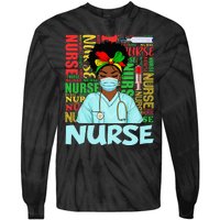 Black Strong Nurse Afro Love Melanin African American Tie-Dye Long Sleeve Shirt