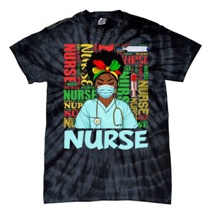 Black Strong Nurse Afro Love Melanin African American Tie-Dye T-Shirt