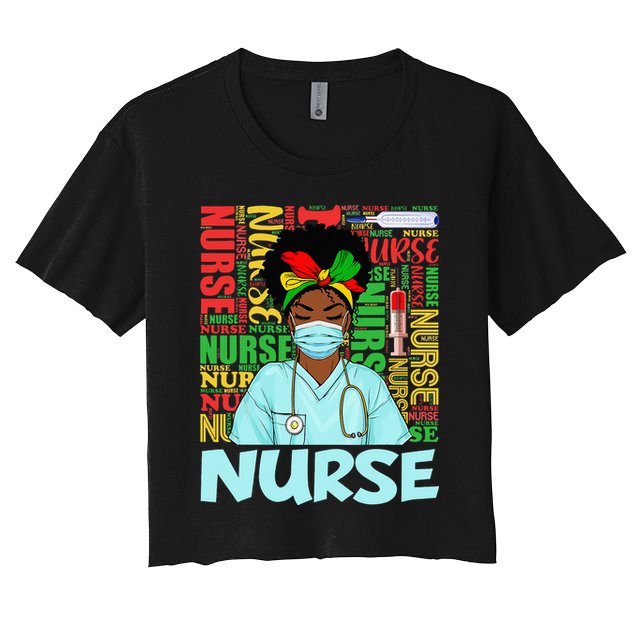 Black Strong Nurse Afro Love Melanin African American Crop Top