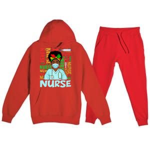 Black Strong Nurse Afro Love Melanin African American Premium Hooded Sweatsuit Set