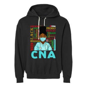 Black Strong Nurse CNA Afro Melanin African American Garment-Dyed Fleece Hoodie