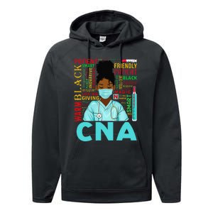 Black Strong Nurse CNA Afro Melanin African American Performance Fleece Hoodie