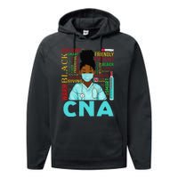 Black Strong Nurse CNA Afro Melanin African American Performance Fleece Hoodie