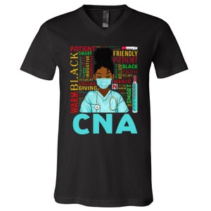 Black Strong Nurse CNA Afro Melanin African American V-Neck T-Shirt