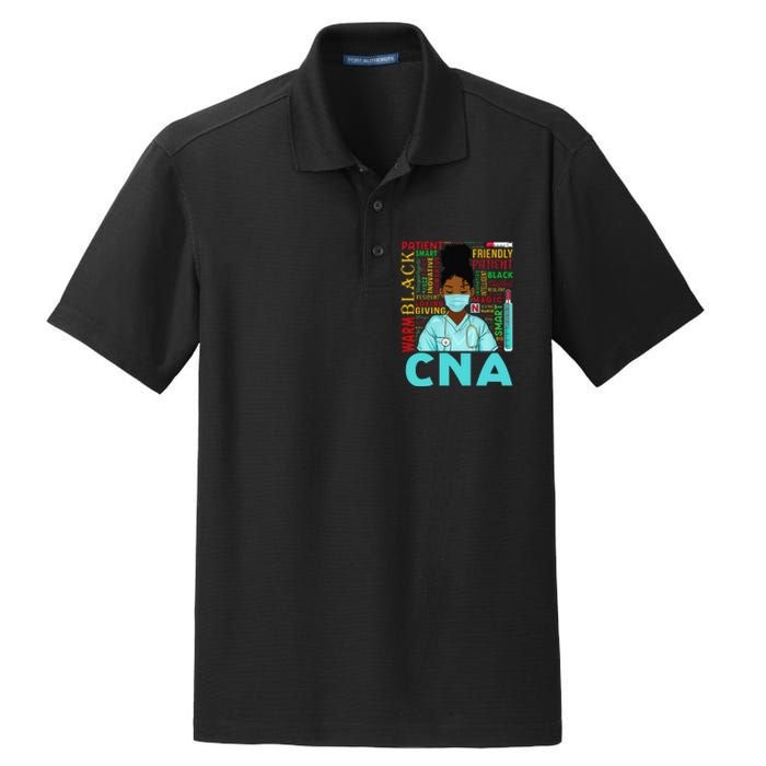 Black Strong Nurse CNA Afro Melanin African American Dry Zone Grid Polo