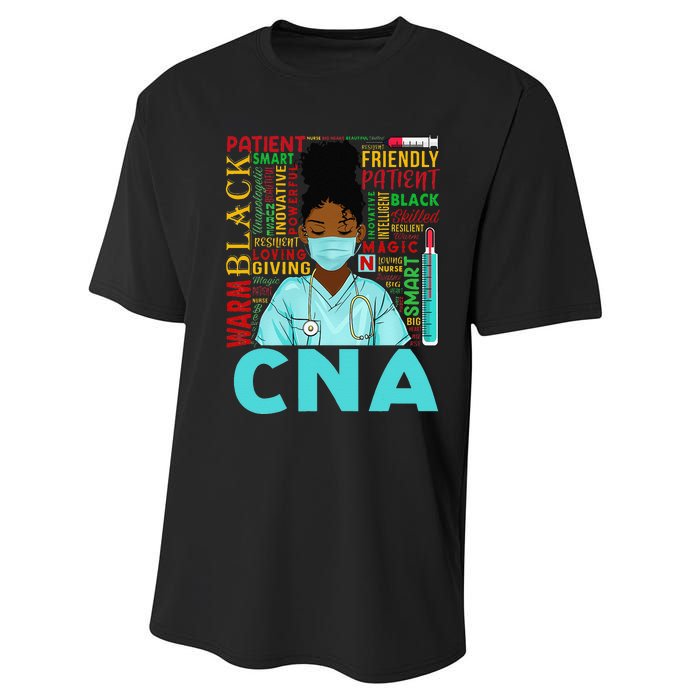 Black Strong Nurse CNA Afro Melanin African American Performance Sprint T-Shirt