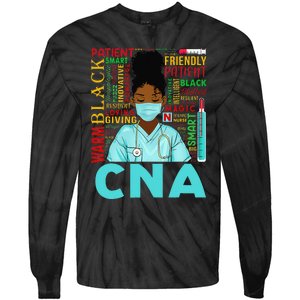 Black Strong Nurse CNA Afro Melanin African American Tie-Dye Long Sleeve Shirt